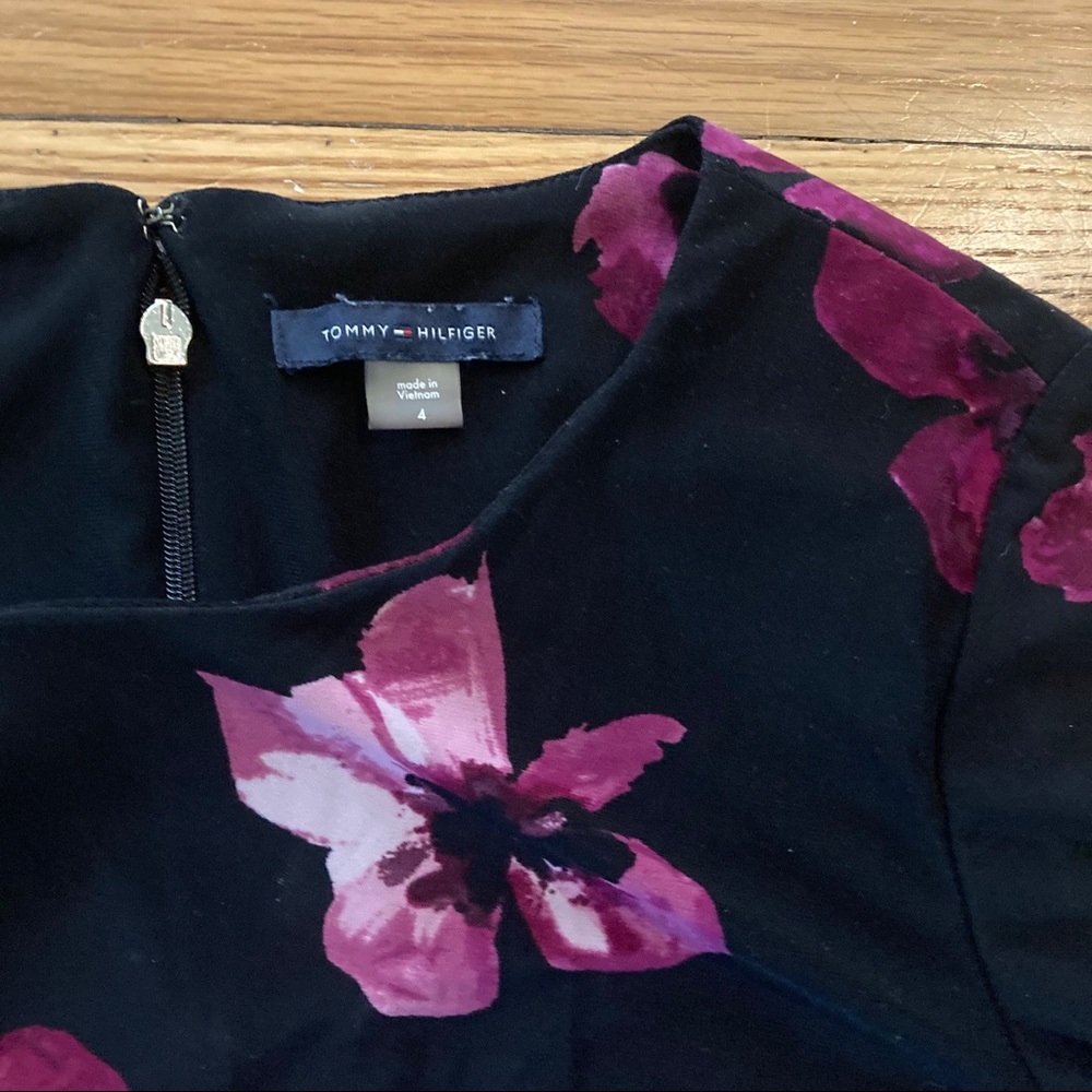 Tommy Hilfiger Black Floral Print Dress - Picture 4 of 13